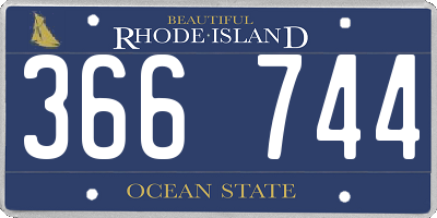 RI license plate 366744