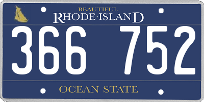 RI license plate 366752