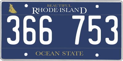 RI license plate 366753