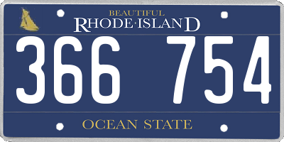 RI license plate 366754