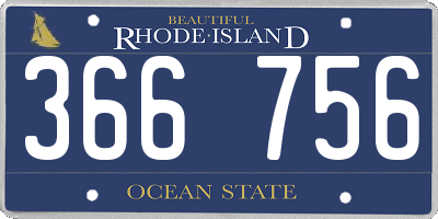 RI license plate 366756