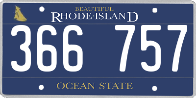RI license plate 366757