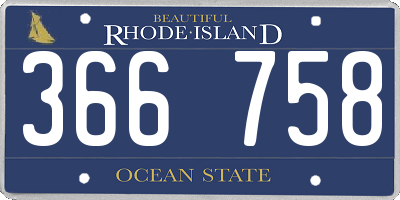 RI license plate 366758
