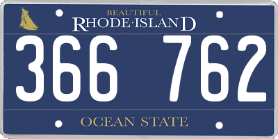 RI license plate 366762