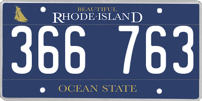 RI license plate 366763