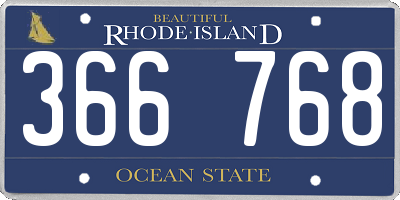 RI license plate 366768