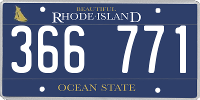 RI license plate 366771