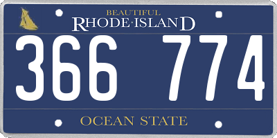RI license plate 366774