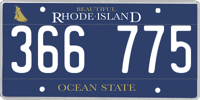RI license plate 366775