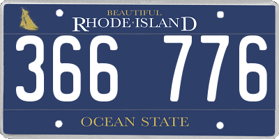 RI license plate 366776