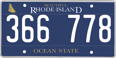 RI license plate 366778
