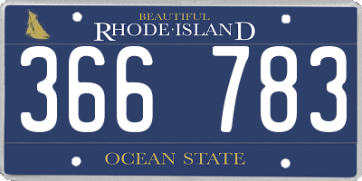 RI license plate 366783