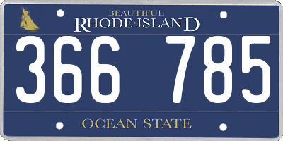 RI license plate 366785