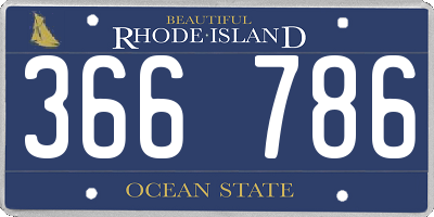 RI license plate 366786