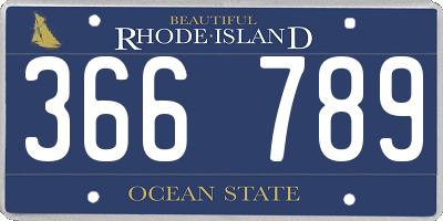 RI license plate 366789