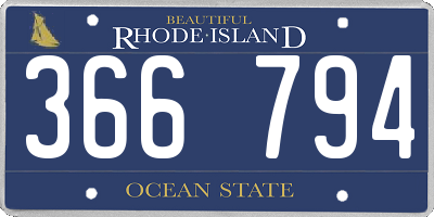 RI license plate 366794