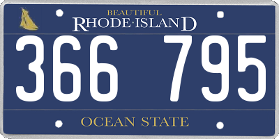 RI license plate 366795