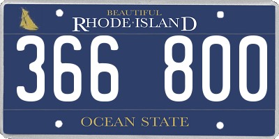 RI license plate 366800