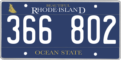 RI license plate 366802