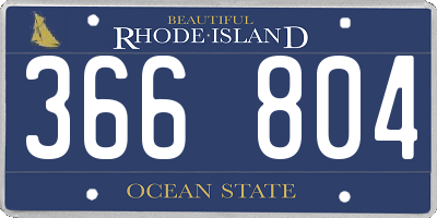 RI license plate 366804
