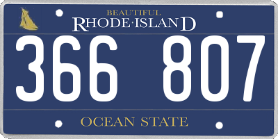 RI license plate 366807