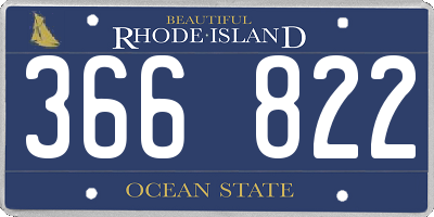 RI license plate 366822