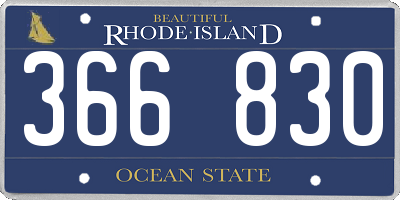 RI license plate 366830