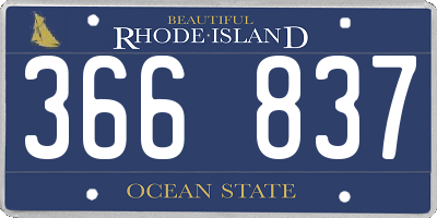 RI license plate 366837