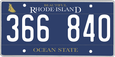 RI license plate 366840