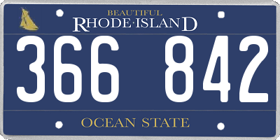RI license plate 366842