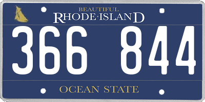 RI license plate 366844