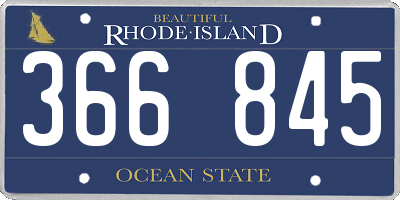 RI license plate 366845