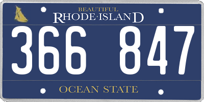 RI license plate 366847