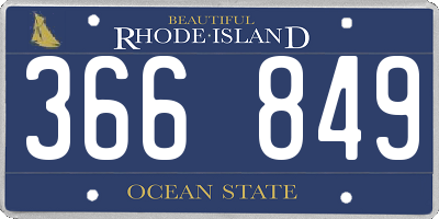 RI license plate 366849