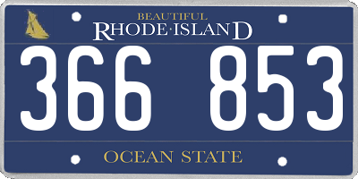 RI license plate 366853