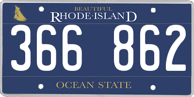 RI license plate 366862