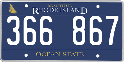 RI license plate 366867