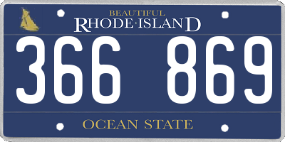 RI license plate 366869