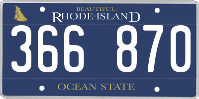 RI license plate 366870