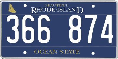 RI license plate 366874
