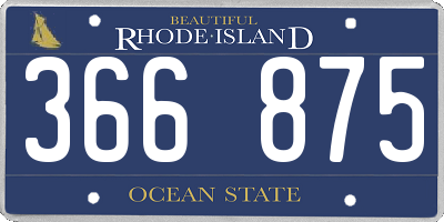 RI license plate 366875