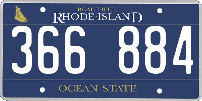 RI license plate 366884