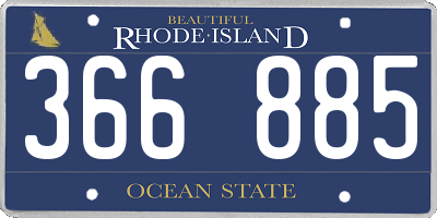 RI license plate 366885