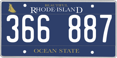 RI license plate 366887
