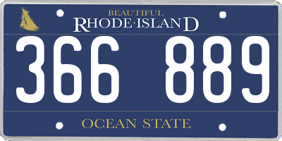 RI license plate 366889
