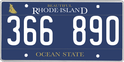 RI license plate 366890