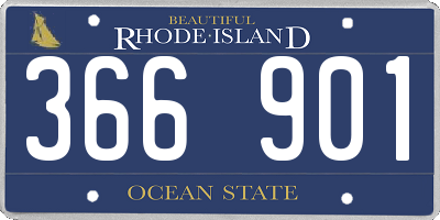 RI license plate 366901
