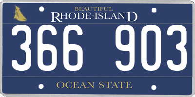 RI license plate 366903