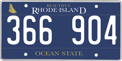 RI license plate 366904