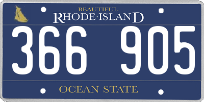 RI license plate 366905